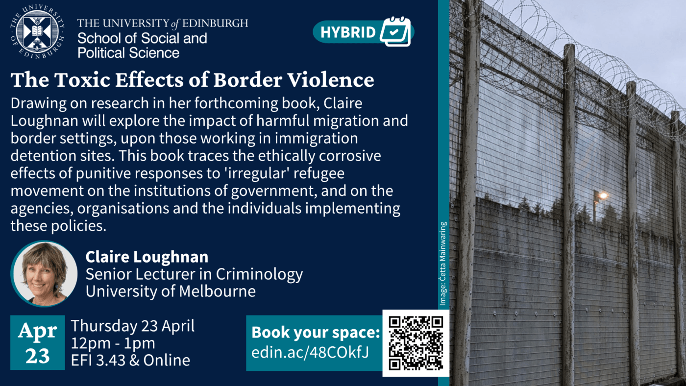 Image of the author and a border fence