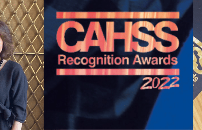 SPS staff at CAHSS Recognition Awards banner