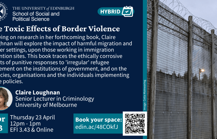 Image of the author and a border fence