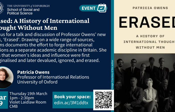 Image of the book cover of 'Erased' along with text describing the event