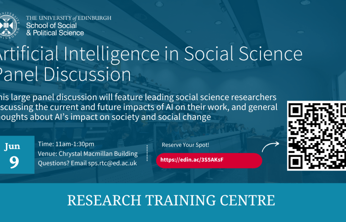 RTC: Artificial Intelligence in Social Science Panel Discussion Banner