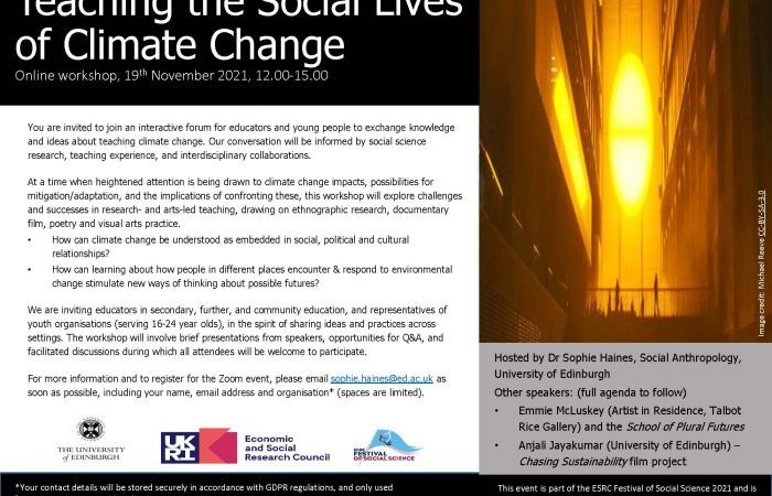 Teaching social lives of climate change invitation