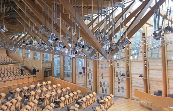 Photo of inside the Scottish Parliament building